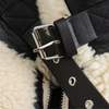Ivory Faux Shearling Biker Jacket with Aviator Collar