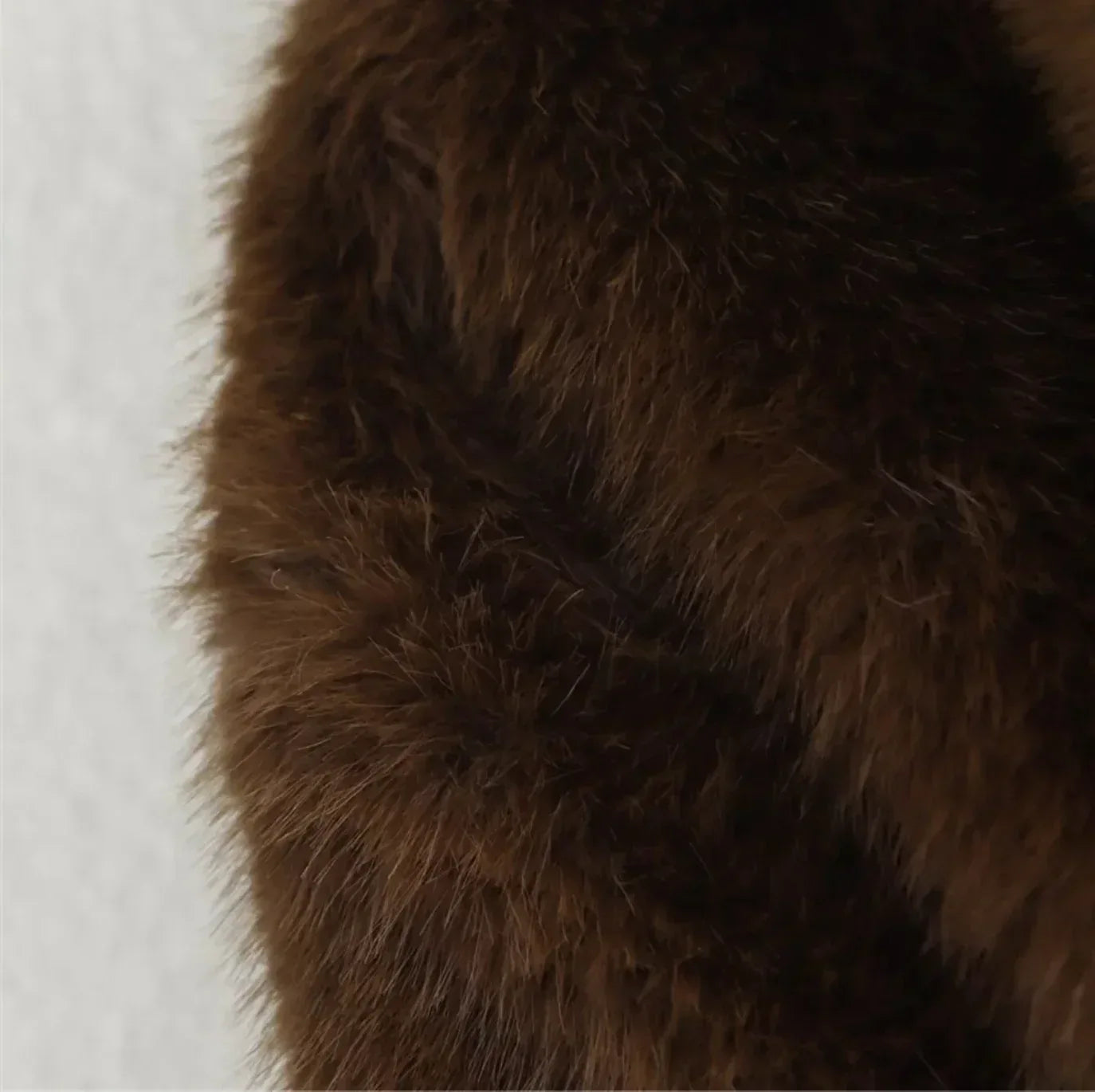 Brown Faux Fur Jacket for Women Cropped Coat