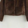 Brown Faux Fur Jacket for Women Cropped Coat