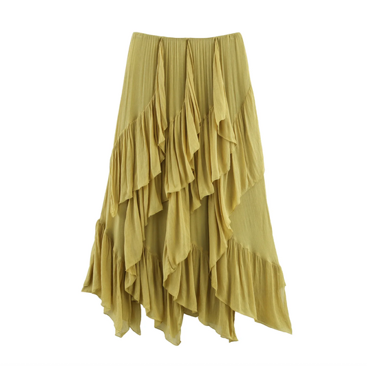 Women’s Ruffle Layer Skirt with Elastic Waistband