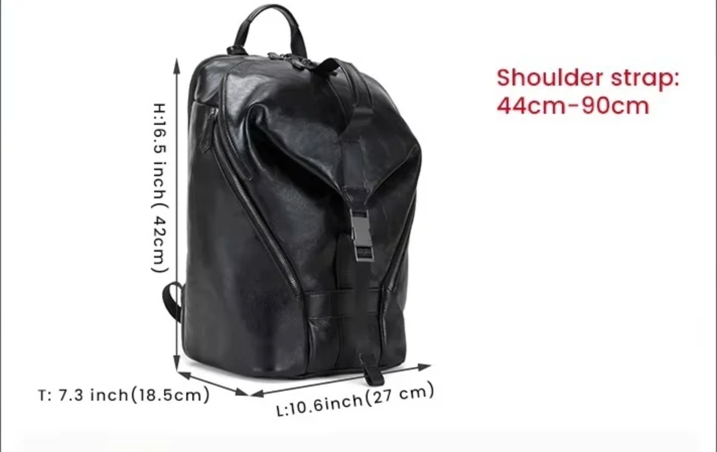 Men’s Leather Backpack with Trolley Sleeve