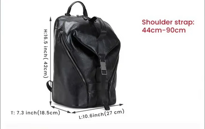 Men’s Leather Backpack with Trolley Sleeve