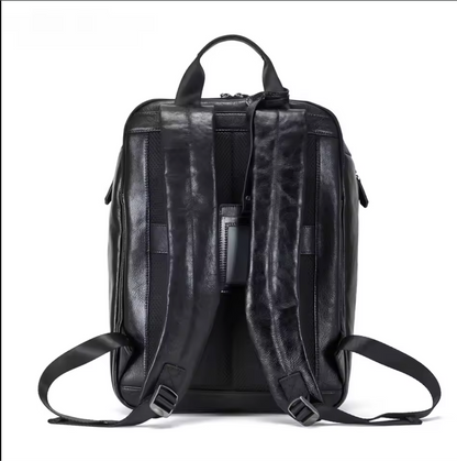 Men’s Leather Backpack with Trolley Sleeve