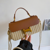 Leather Flap Straw Purses For Summer