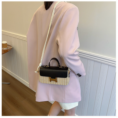 Leather Flap Straw Purses For Summer