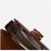 Leather Bamboo Handbag Straw Shoulder Bag with Handle