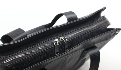Black Leather Laptop Bag Messenger Shoulder Purse