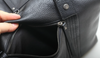 Black Leather Commuter Travel Duffle Bag