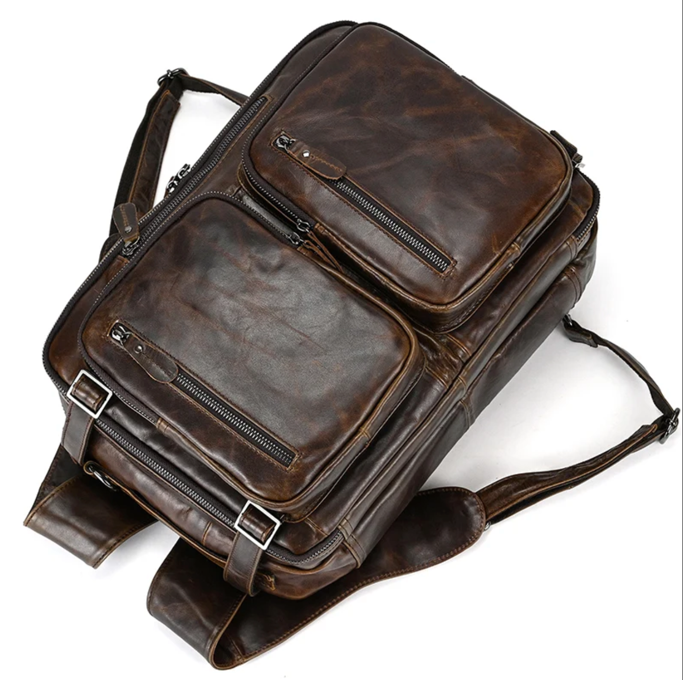 Men’s Genuine Leather Office Bag Laptop Briefcase Backpack