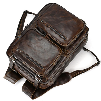 Men’s Genuine Leather Office Bag Laptop Briefcase Backpack