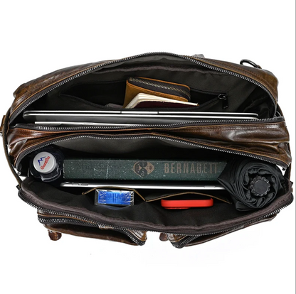 Men’s Genuine Leather Office Bag Laptop Briefcase Backpack