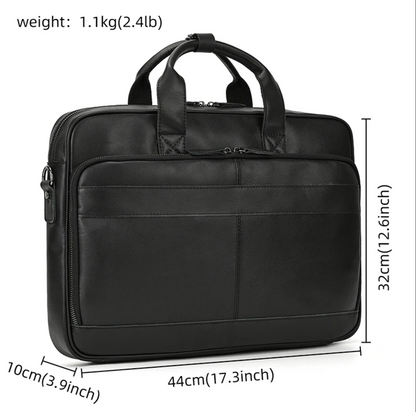 Retro Genuine Leather Laptop Bag 15.6 Inch