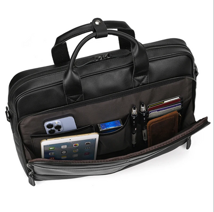 Retro Genuine Leather Laptop Bag 15.6 Inch
