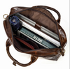 Retro Leather Laptop Briefcase Bag 15.6 Inch Trolley Sleeve