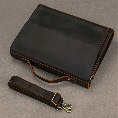Genuine Leather Briefcase Men Laptop Business Bag