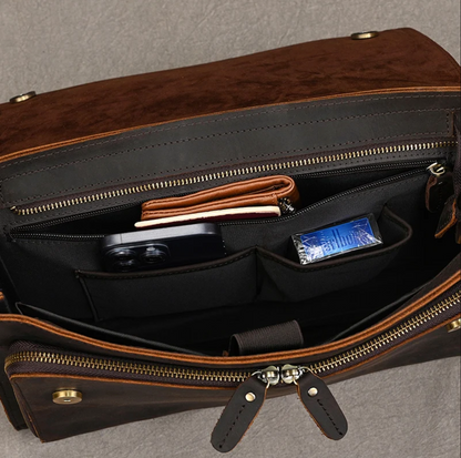 Genuine Leather Briefcase Men Laptop Business Bag