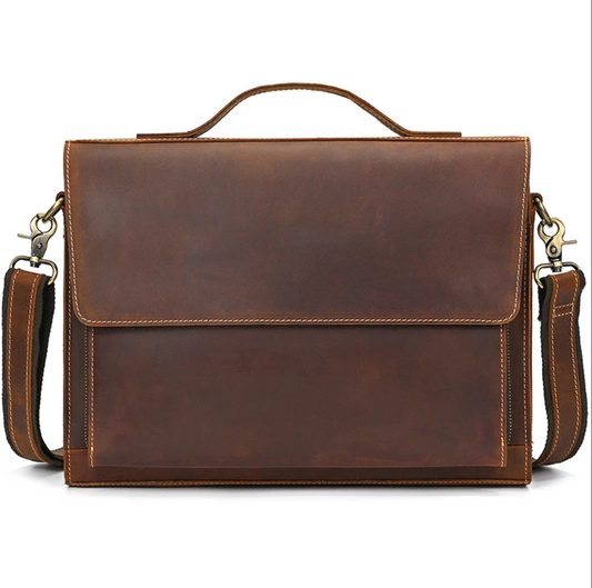 Men’s Leather Briefcase Bag Laptop Office 14 Inch