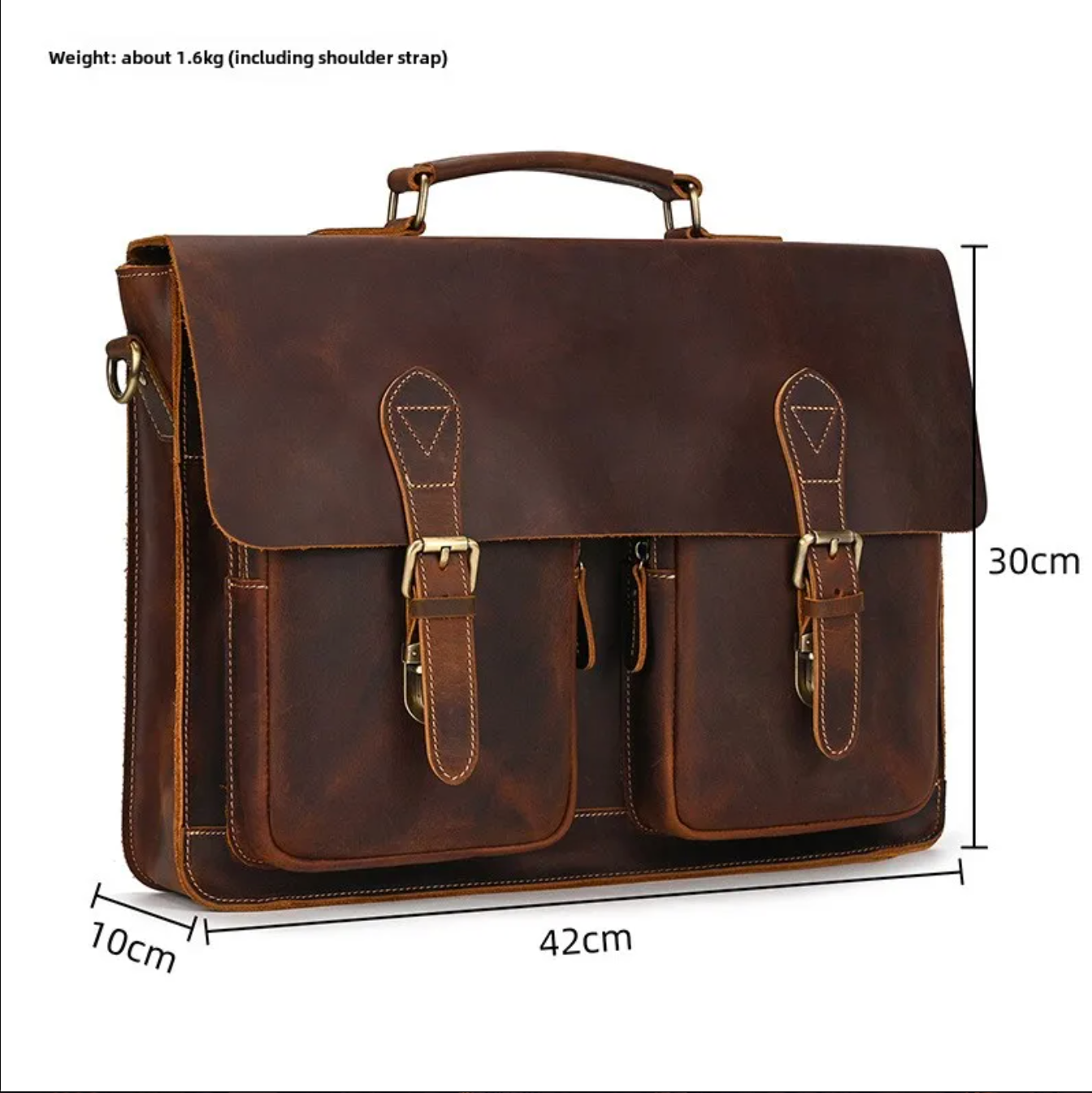 Genuine Leather Laptop Briefcase for Work & Travel