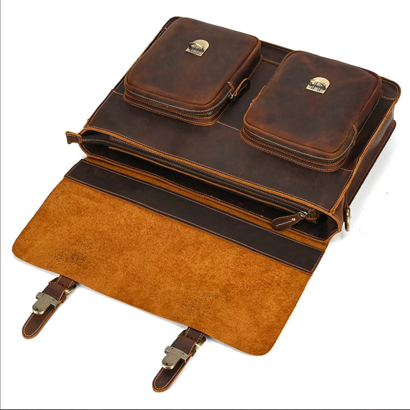 Genuine Leather Laptop Briefcase for Work & Travel