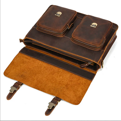 Genuine Leather Laptop Briefcase for Work & Travel