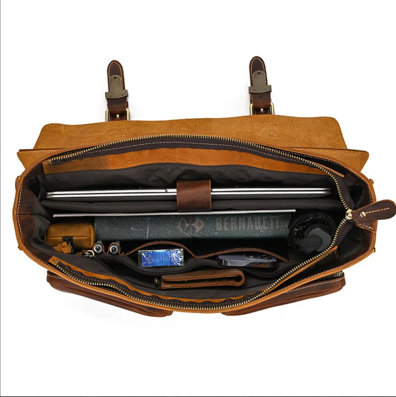 Genuine Leather Laptop Briefcase for Work & Travel