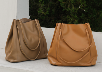 Vintage Women Leather Tote Bag Bucket Purse