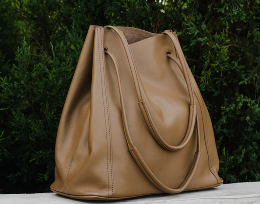 Vintage Women Leather Tote Bag Bucket Purse