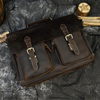 Men Leather Office Bag Brown Briefcase Messenger Laptop