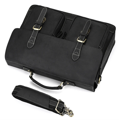Men Leather Office Bag Brown Briefcase Laptop