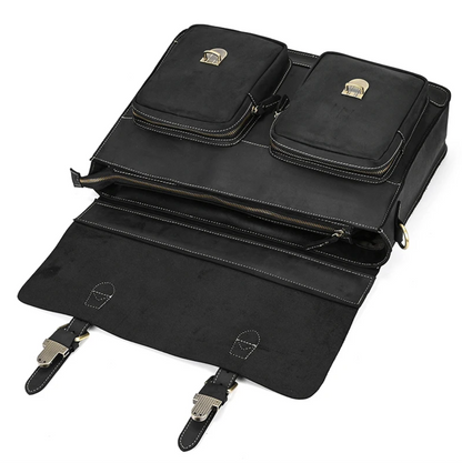 Men Leather Office Bag Brown Briefcase Laptop