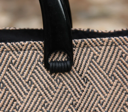 Rattan and Leather Bag Women’s Summer Handbag