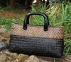 Rattan and Leather Bag Women’s Summer Handbag
