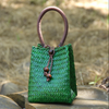Woven Tote Handbag Beach Bag Mini Rattan Bucket Bag