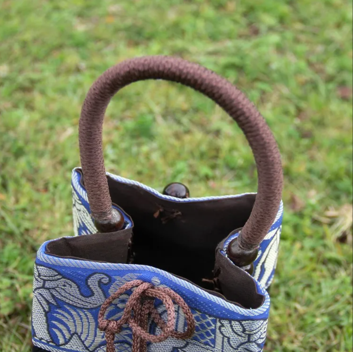 Woven Tote Handbag Beach Bag Mini Rattan Bucket Bag