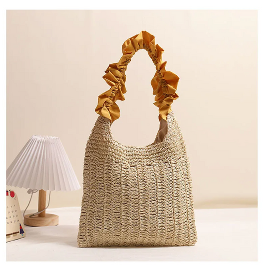 Lace Woven Shoulder Bag Beach Vacation Tote