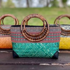 Retro Bamboo Woven Rattan Bag Summer Beach Tote