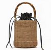 Straw Crossbody Purse with Bamboo Handle