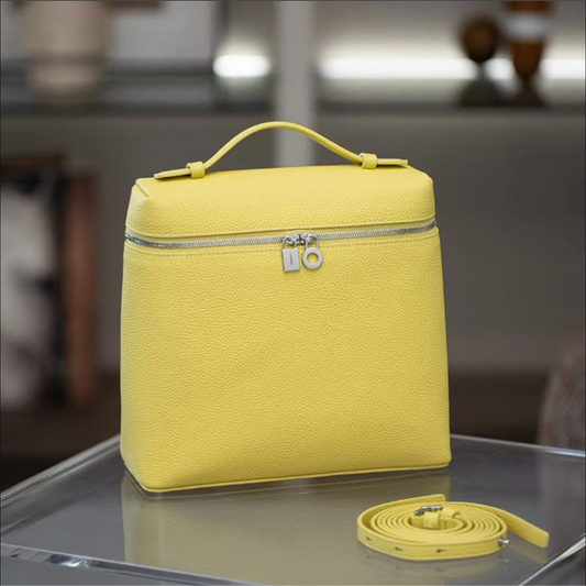 Soft Leather Square Commuter Backpack Handbag