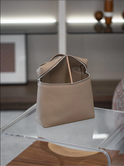 Soft Leather Square Commuter Backpack Handbag
