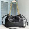 Leather Shoulder Bag Women’s Drawstring Handbag Quilted