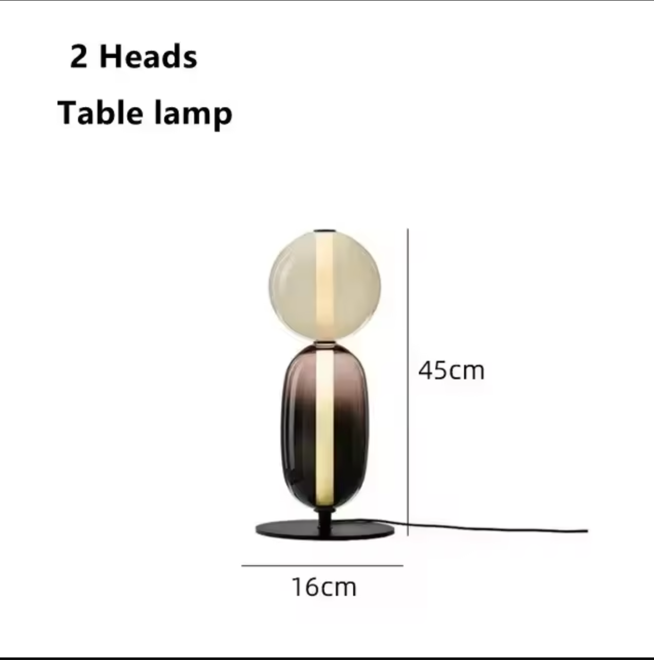 Nordic Design Colorful Glass Table Lamp LED for Bedroom