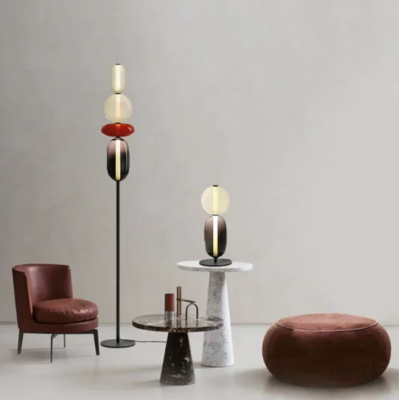 Nordic Design Colorful Glass Floor Lamp for Living Room