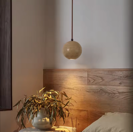 Cave Stone Ball Pendant Light LED Ceiling Lamp Chandelier