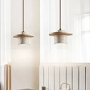 Japanese Stone Wood Pendant Lamp Cream Ceiling Light Fixture