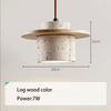 Japanese Stone Wood Pendant Lamp Cream Ceiling Light Fixture