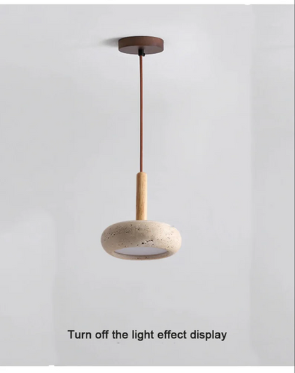 Yellow Cave Stone Pendant Lamp Japanese Wabi-Sabi Ceiling Light