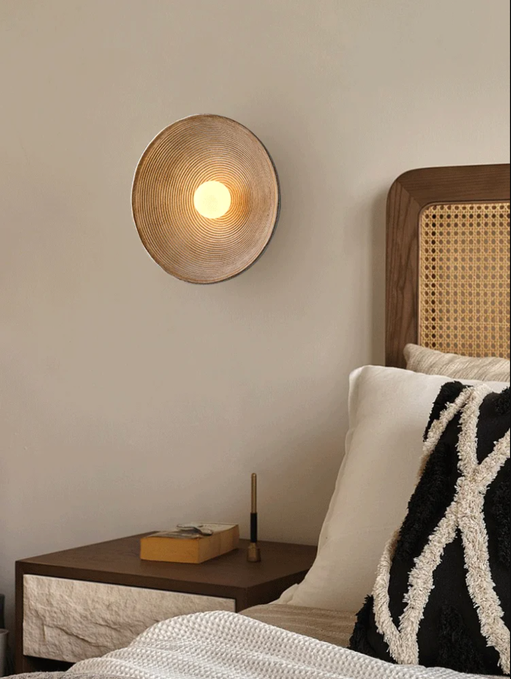 Indoor Ripple Round Wall Light for Bedroom, Living Room & Dining Room