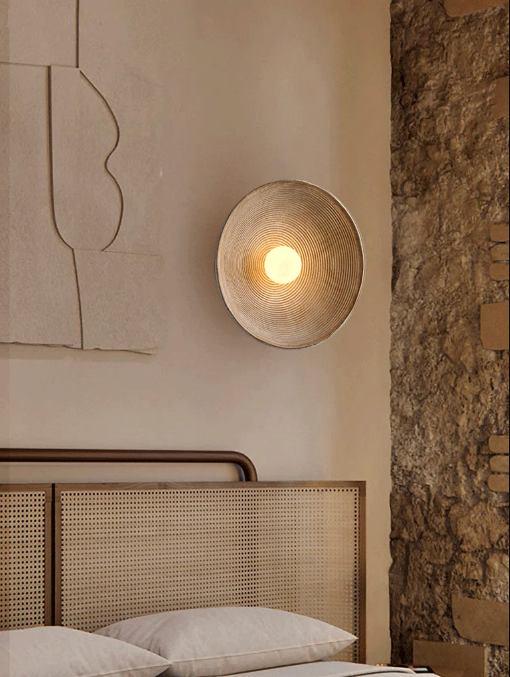 Indoor Ripple Round Wall Light for Bedroom, Living Room & Dining Room