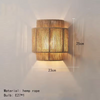 Hemp Rope Wall Light Fixture Rustic Boho Wall Sconce