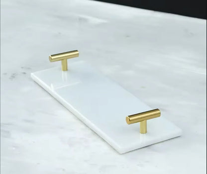 Natural Marble Tray with Golden Handles Bathroom Vanity 4